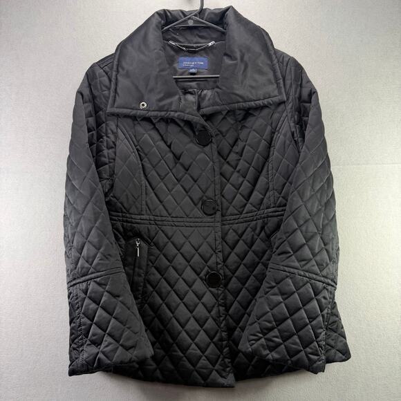 Jones New York Women’s Black Quilted Winter Jacket Size M - Picture 1 of 11
